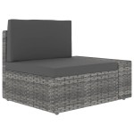 vidaXL Canapea modulară cu 2 locuri, gri, poliratan vidaXL Canapea modulară cu 2 locuri, gri, poliratan