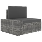 vidaXL Canapea modulară cu 2 locuri, gri, poliratan vidaXL Canapea modulară cu 2 locuri, gri, poliratan