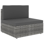 vidaXL Canapea modulară cu 3 locuri, gri, poliratan vidaXL Canapea modulară cu 3 locuri, gri, poliratan