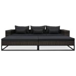 vidaXL Set canapele de grădină cu perne, 5 piese, gri, poliratan vidaXL Set canapele de grădină cu perne, 5 piese, gri, poliratan