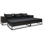 vidaXL Set canapele de grădină cu perne, 5 piese, gri, poliratan vidaXL Set canapele de grădină cu perne, 5 piese, gri, poliratan