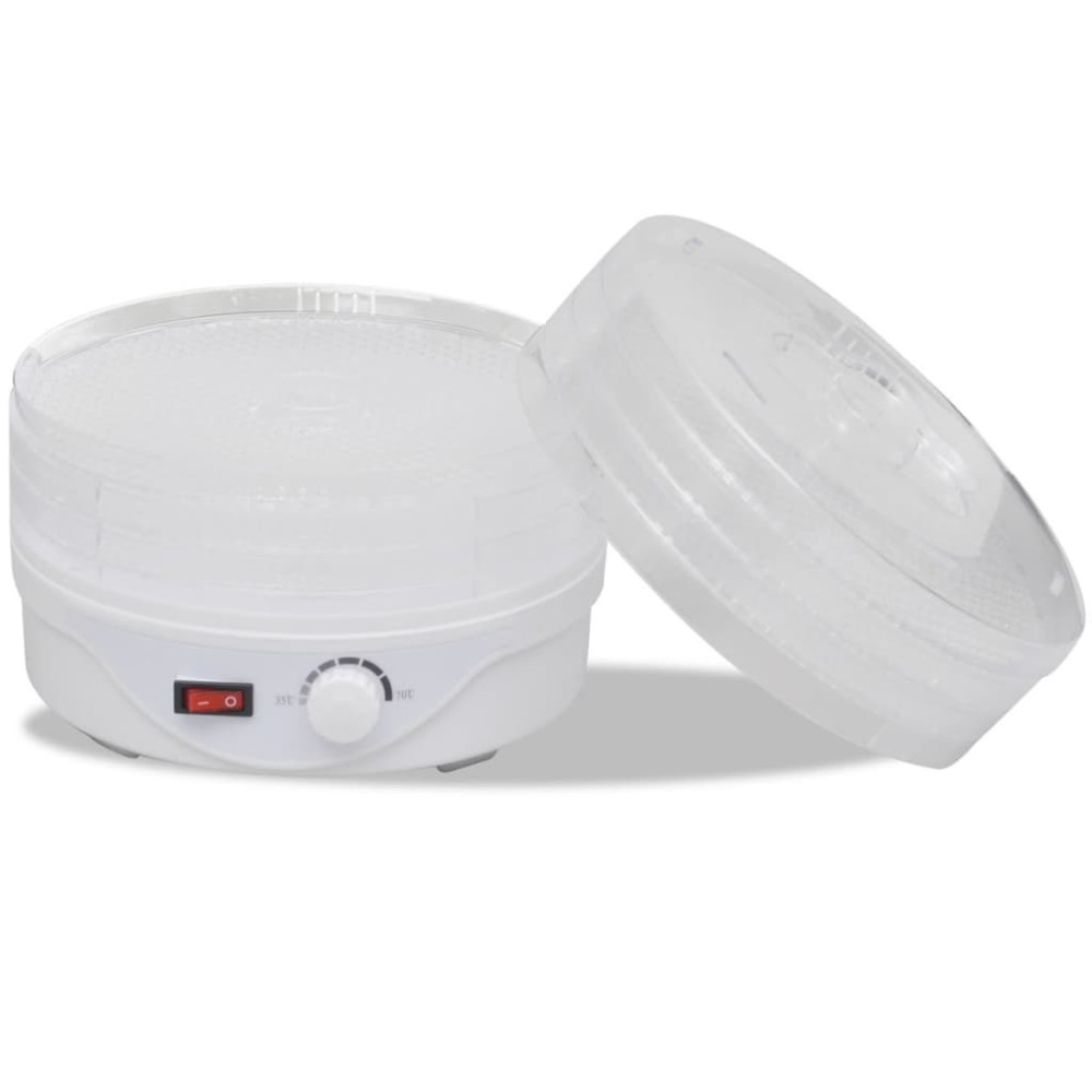 vidaXL Deshidrator de alimente cu 6 tăvi stivuibile (rotund)
