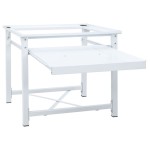 vidaXL Suport mașină de spălat cu raft retractabil, alb