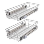 vidaXL Coș din sârmă retractabil, 2 buc., argintiu, 300 mm vidaXL Coș din sârmă retractabil, 2 buc., argintiu, 300 mm