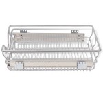 vidaXL Coșuri din sârmă retractabile, 2 buc., argintiu, 400 mm vidaXL Coșuri din sârmă retractabile, 2 buc., argintiu, 400 mm