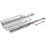 vidaXL Coșuri din sârmă retractabile, 2 buc., argintiu, 400 mm vidaXL Coșuri din sârmă retractabile, 2 buc., argintiu, 400 mm