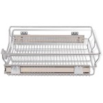 vidaXL Coșuri din sârmă retractabile, 2 buc., argintiu, 500 mm vidaXL Coșuri din sârmă retractabile, 2 buc., argintiu, 500 mm