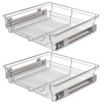 vidaXL Coșuri retractabile din sârmă, 2 buc., argintiu, 600 mm vidaXL Coșuri retractabile din sârmă, 2 buc., argintiu, 600 mm