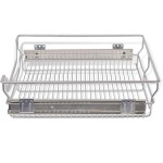 vidaXL Coșuri retractabile din sârmă, 2 buc., argintiu, 600 mm vidaXL Coșuri retractabile din sârmă, 2 buc., argintiu, 600 mm