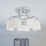 vidaXL Lustră cu abajururi din sticlă elipsoide, 5 becuri E14, 200 W vidaXL Lustră cu abajururi din sticlă elipsoide, 5 becuri E14, 200 W