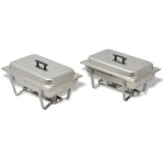 vidaXL Set vase încălzire mâncare, 2 piese, oțel inoxidabil vidaXL Set vase încălzire mâncare, 2 piese, oțel inoxidabil