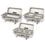 vidaXL Set vase încălzire mâncare, 3 piese, oțel inoxidabil vidaXL Set vase încălzire mâncare, 3 piese, oțel inoxidabil