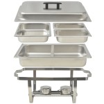 vidaXL Set vase încălzire mâncare, 3 piese, oțel inoxidabil vidaXL Set vase încălzire mâncare, 3 piese, oțel inoxidabil