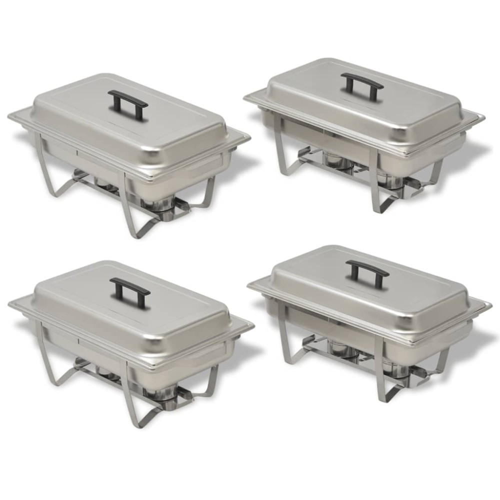 vidaXL Set vase încălzire mâncare, 4 piese, oțel inoxidabil