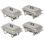vidaXL Set vase încălzire mâncare, 4 piese, oțel inoxidabil vidaXL Set vase încălzire mâncare, 4 piese, oțel inoxidabil