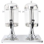 vidaXL Dozator dublu de suc din oțel inoxidabil 2 x 8 L vidaXL Dozator dublu de suc din oțel inoxidabil 2 x 8 L