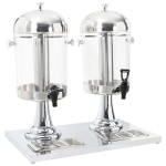 vidaXL Dozator dublu de suc din oțel inoxidabil 2 x 8 L vidaXL Dozator dublu de suc din oțel inoxidabil 2 x 8 L