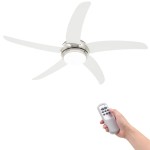 vidaXL Ventilator tavan decorativ cu iluminare, 128 cm, alb vidaXL Ventilator tavan decorativ cu iluminare, 128 cm, alb