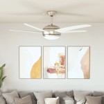 vidaXL Ventilator tavan decorativ cu iluminare, 128 cm, alb vidaXL Ventilator tavan decorativ cu iluminare, 128 cm, alb