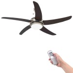 vidaXL Ventilator tavan decorativ cu iluminare, 128 cm, maro vidaXL Ventilator tavan decorativ cu iluminare, 128 cm, maro
