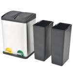 vidaXL Coș gunoi cu pedale pentru reciclare, oțel inoxidabil, 36 L vidaXL Coș gunoi cu pedale pentru reciclare, oțel inoxidabil, 36 L