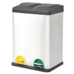 vidaXL Coș gunoi cu pedale pentru reciclare, oțel inoxidabil, 36 L vidaXL Coș gunoi cu pedale pentru reciclare, oțel inoxidabil, 36 L