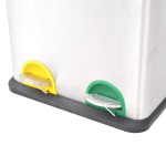vidaXL Coș gunoi cu pedale pentru reciclare, oțel inoxidabil, 36 L vidaXL Coș gunoi cu pedale pentru reciclare, oțel inoxidabil, 36 L