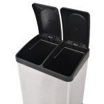 vidaXL Coș gunoi cu pedale pentru reciclare, oțel inoxidabil, 36 L vidaXL Coș gunoi cu pedale pentru reciclare, oțel inoxidabil, 36 L