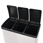 vidaXL Coș gunoi cu pedale pentru reciclare, oțel inoxidabil, 54 L vidaXL Coș gunoi cu pedale pentru reciclare, oțel inoxidabil, 54 L