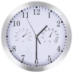 vidaXL Ceas perete, mecanism cuarț, higrometru/termometru, alb, 30 cm vidaXL Ceas perete, mecanism cuarț, higrometru/termometru, alb, 30 cm