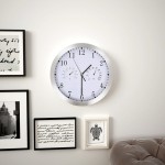 vidaXL Ceas perete, mecanism cuarț, higrometru/termometru, alb, 30 cm vidaXL Ceas perete, mecanism cuarț, higrometru/termometru, alb, 30 cm