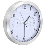 vidaXL Ceas perete, mecanism cuarț, higrometru/termometru, alb, 30 cm vidaXL Ceas perete, mecanism cuarț, higrometru/termometru, alb, 30 cm