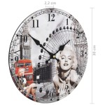 vidaXL Ceas de perete vintage Marilyn Monroe, 30 cm vidaXL Ceas de perete vintage Marilyn Monroe, 30 cm