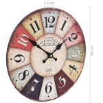 vidaXL Ceas de perete vintage, 30 cm, colorat vidaXL Ceas de perete vintage, 30 cm, colorat