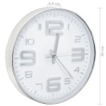 vidaXL Ceas de perete, argintiu, 30 cm vidaXL Ceas de perete, argintiu, 30 cm