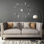 vidaXL Ceas de perete 3D, argintiu, 100 cm, XXL, design modern vidaXL Ceas de perete 3D, argintiu, 100 cm, XXL, design modern
