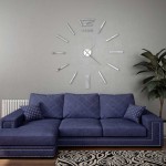 vidaXL Ceas de perete 3D, argintiu, 100 cm, XXL, design modern vidaXL Ceas de perete 3D, argintiu, 100 cm, XXL, design modern