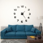 vidaXL Ceas de perete 3D, negru, 100 cm, XXL, design modern vidaXL Ceas de perete 3D, negru, 100 cm, XXL, design modern