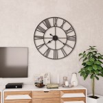 vidaXL Ceas de perete vintage, cu cuarț, lemn și metal, XXL, 80 cm