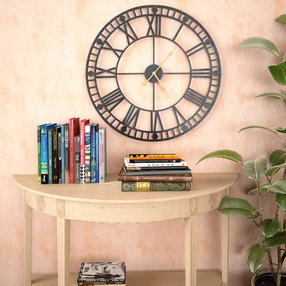 vidaXL Ceas de perete vintage, cu cuarț, mecanism metal, 60 cm, XXL