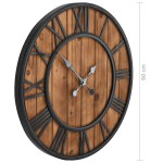 vidaXL Ceas de perete vintage, cu cuarț, lemn și metal, XXL, 60 cm vidaXL Ceas de perete vintage, cu cuarț, lemn și metal, XXL, 60 cm