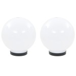 vidaXL Lămpi bol cu LED 2 buc, sferice, 20 cm, PMMA vidaXL Lămpi bol cu LED 2 buc, sferice, 20 cm, PMMA