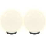 vidaXL Lămpi bol cu LED 2 buc, sferice, 25 cm, PMMA vidaXL Lămpi bol cu LED 2 buc, sferice, 25 cm, PMMA