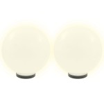 vidaXL Lămpi bol cu LED, 2 buc, sferice, 30 cm, PMMA vidaXL Lămpi bol cu LED, 2 buc, sferice, 30 cm, PMMA