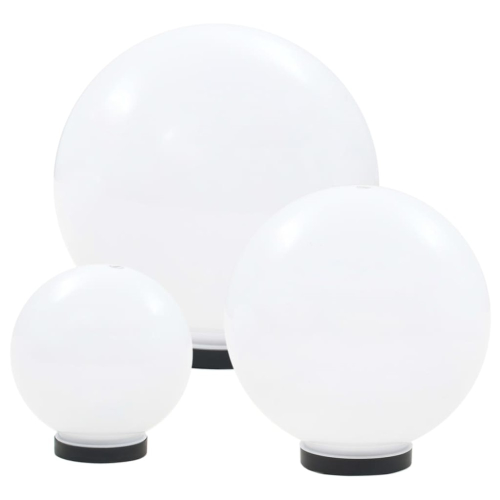 vidaXL Lămpi bol cu LED 3 buc., sferice, 20/30/40 cm, PMMA
