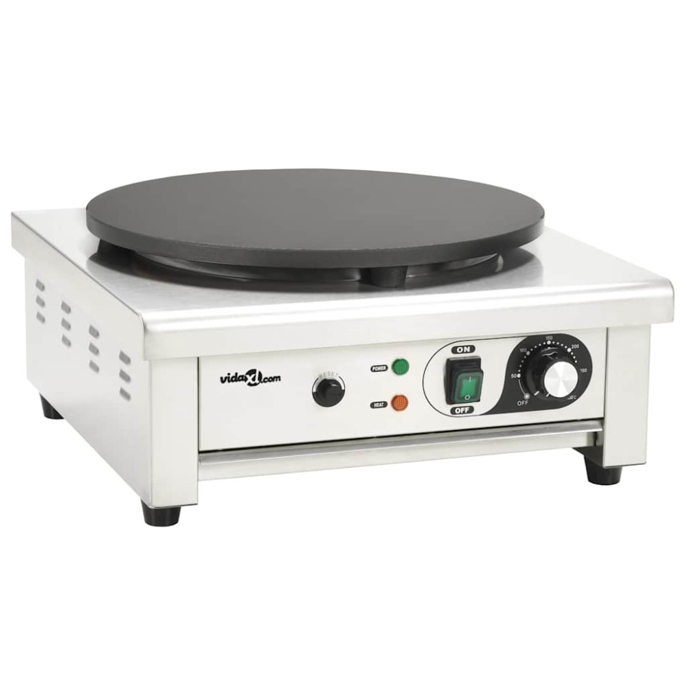 vidaXL Aparat electric de clătite cu tavă retractabilă, 40 cm, 3000 W