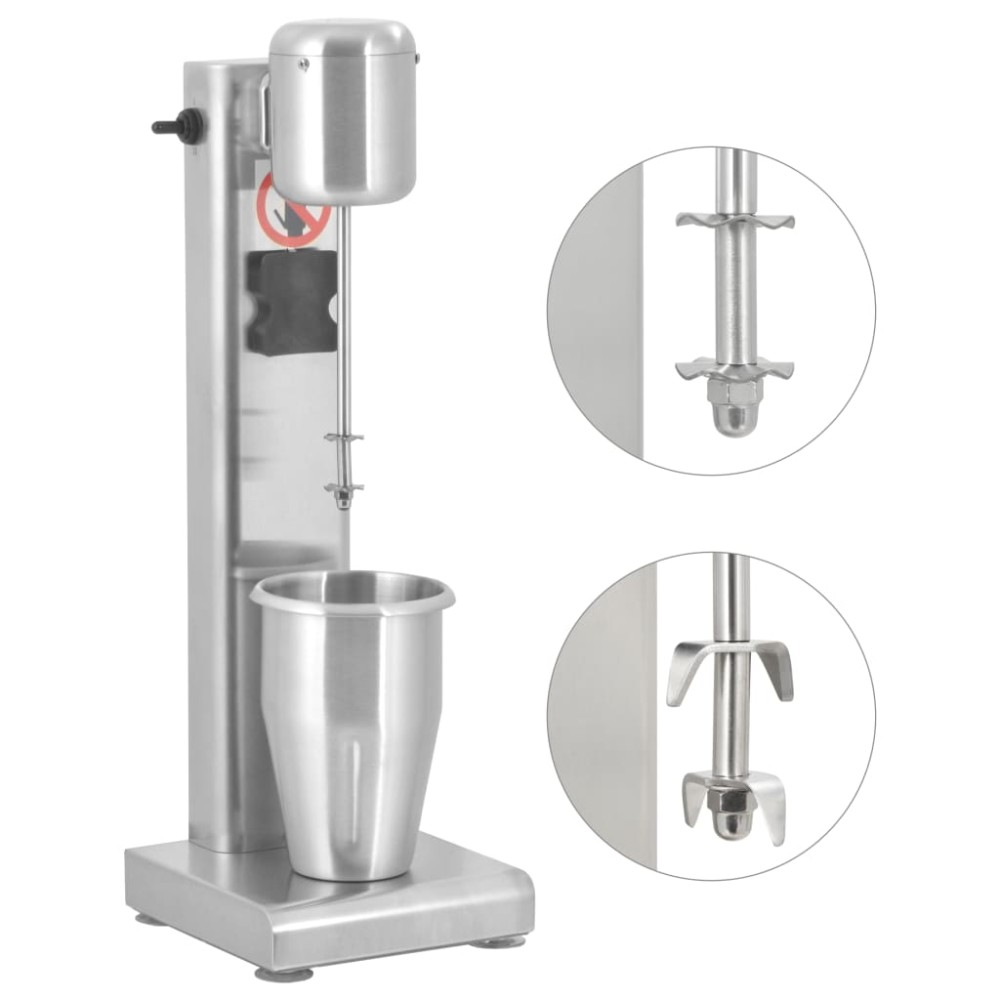 vidaXL Mixer de milkshake, 1 L, oțel inoxidabil