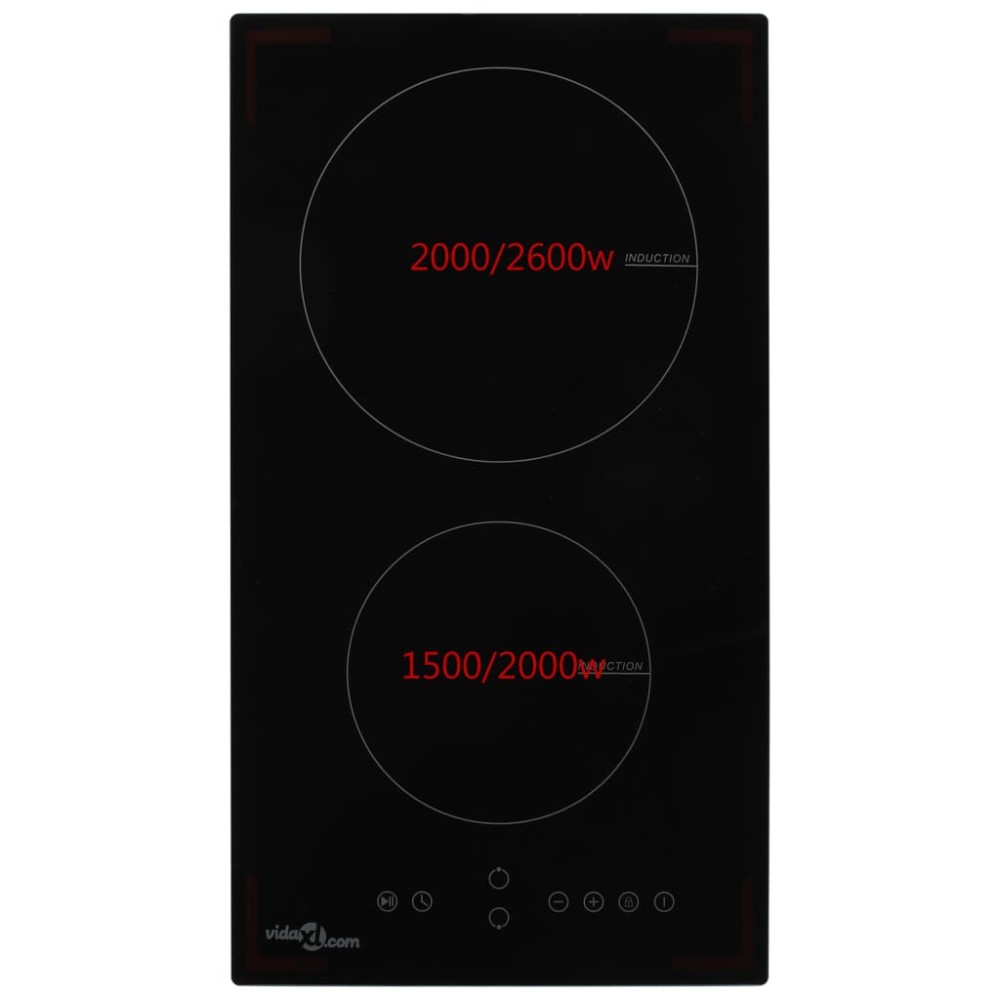 vidaXL Plită cu inducție cu 2 arzătoare, control tactil, sticlă 3500 W