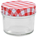 vidaXL Borcane de sticlă pentru gem capace alb și roșu, 48 buc, 110 ml vidaXL Borcane de sticlă pentru gem capace alb și roșu, 48 buc, 110 ml