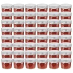 vidaXL Borcane din sticlă pentru gem, capac argintiu, 48 buc, 110 ml vidaXL Borcane din sticlă pentru gem, capac argintiu, 48 buc, 110 ml